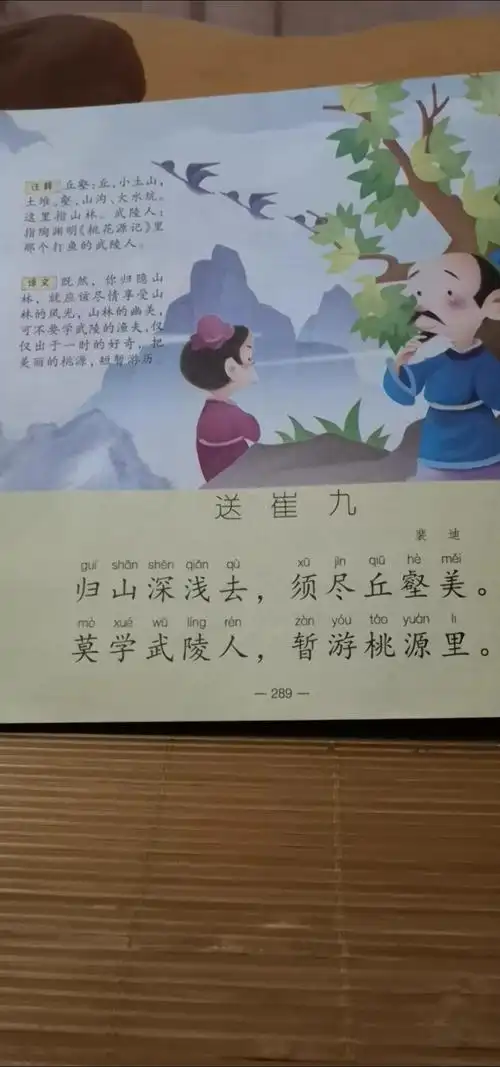 阅读古诗送崔九裴迪