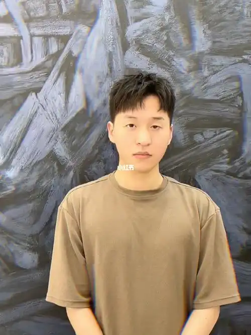 男生碎盖烫三七分发型