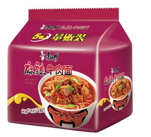 康师傅方便面食品麻辣椒油泼辣辣子排骨袋装泡面冲泡方便面