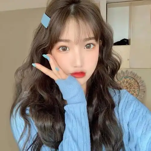 网红假发女长发羊毛卷大波浪空气刘海中长卷发玉米烫自然全头套式浅