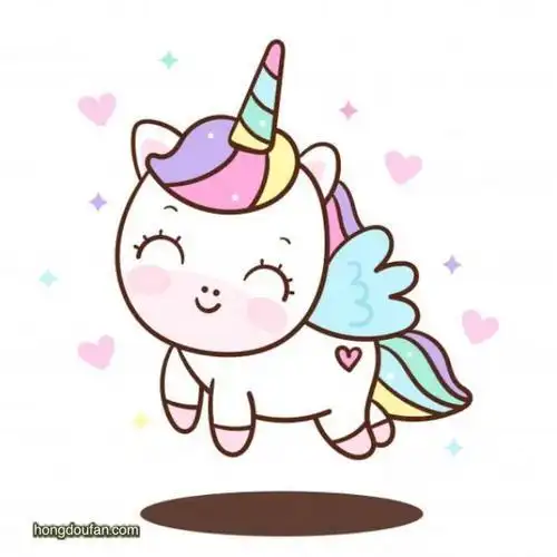 独角兽简笔画可爱卡通简单