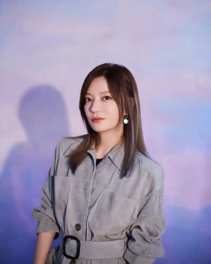 赵薇灰色风衣干练优雅美照图片910