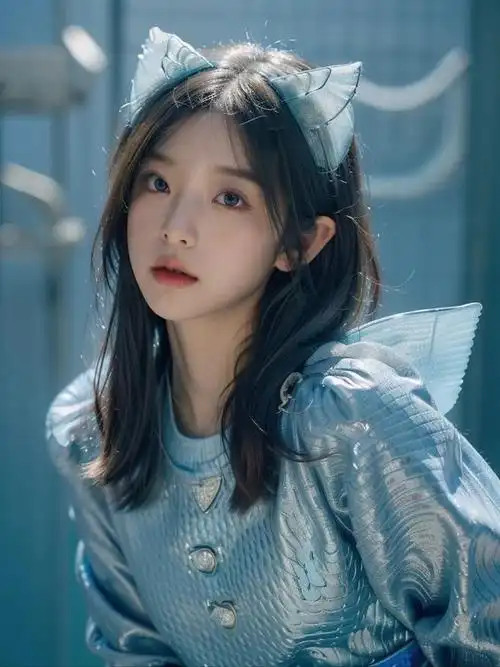 美女清凉一夏女神泳池中尽显婀娜身姿猫耳朵发卡更添俏皮可爱