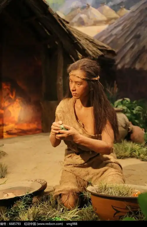 原始人妇女蜡像