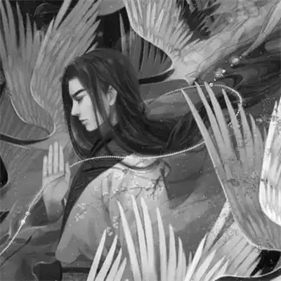 漫画古风男生头像黑白高清图片