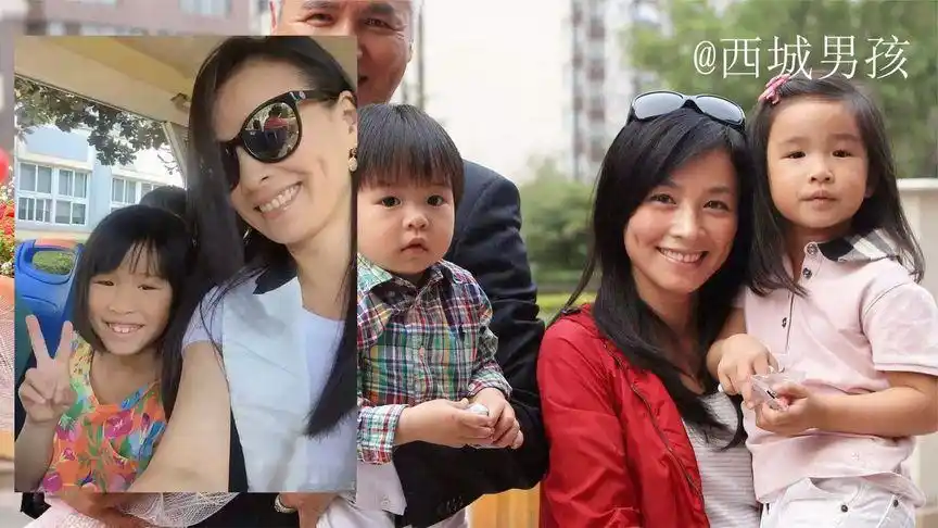 张庭一家四口幸福美满的笑容