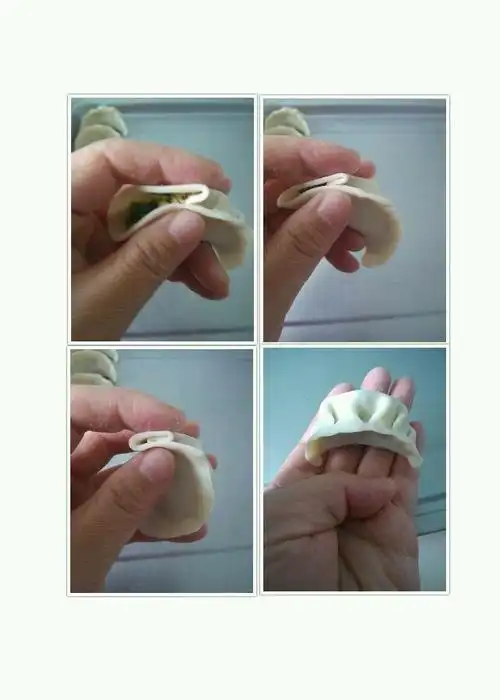 韭菜鸡蛋蒸饺(包饺子手法全解图)的做法图解4