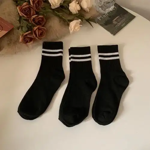 实拍实价袜子女中筒袜纯色无骨堆堆袜外穿配紧身裤子运动中长袜女