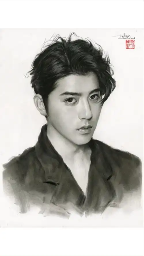 绘画#刘斌老师短期素描人物《蔡徐坤》-度小视