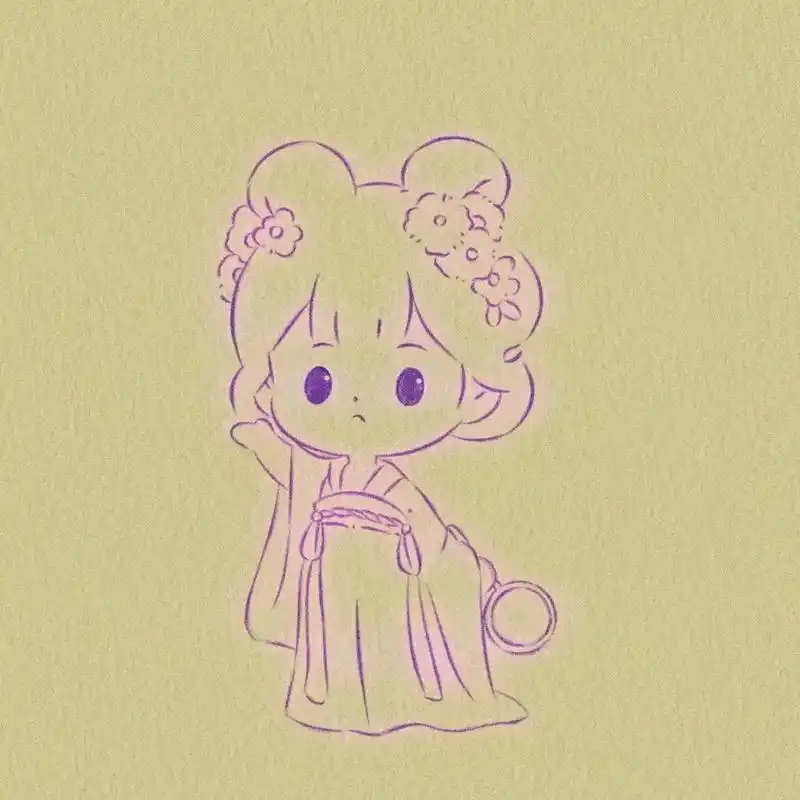 图文伙伴计划 古装美女简笔画教学,可爱又漂亮,艾特你的小姐 - 兑音