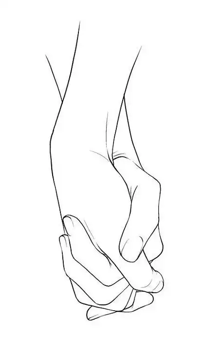 的简笔画简单画法手拉手的简笔画图片勾手指 黑白 简笔画 情侣 男女