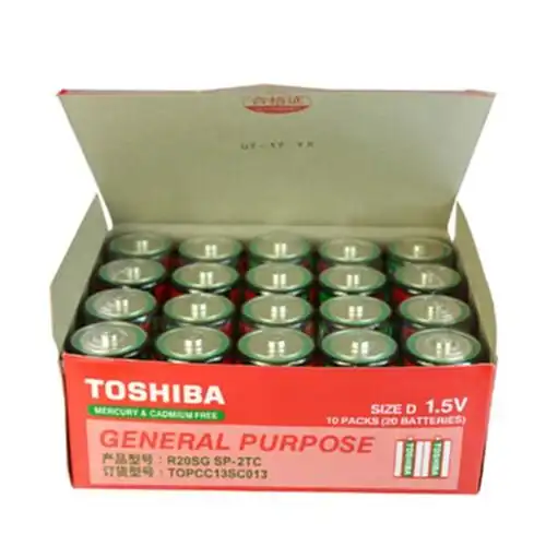 东芝电池1号大号r20碳性一盒20粒装d电池13g电池热水器用包邮