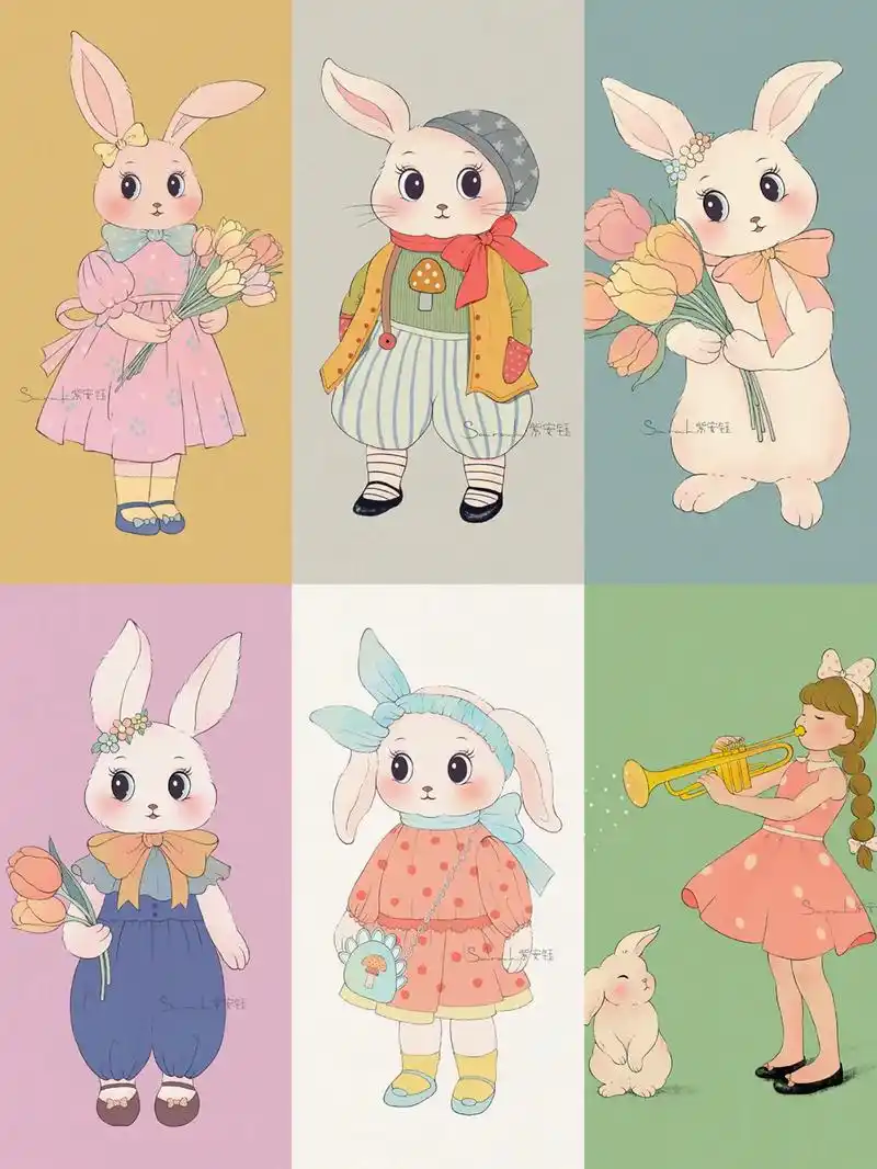 插画 #兔子 #可爱头像 #拟人 #ip - 抖音