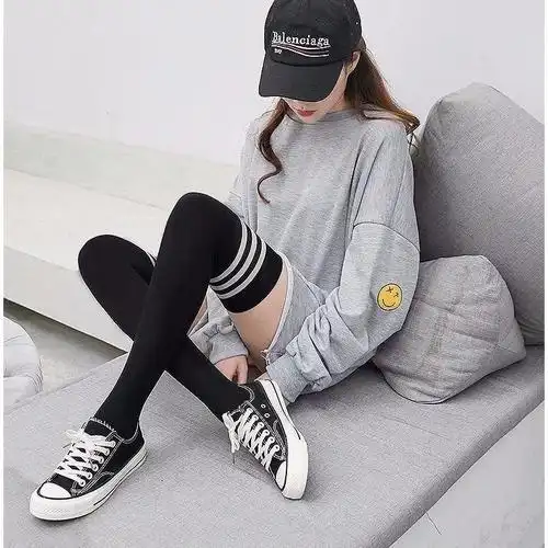 两双装秋冬过膝袜长筒长袜子女学生中高筒袜学院风防滑大腿袜