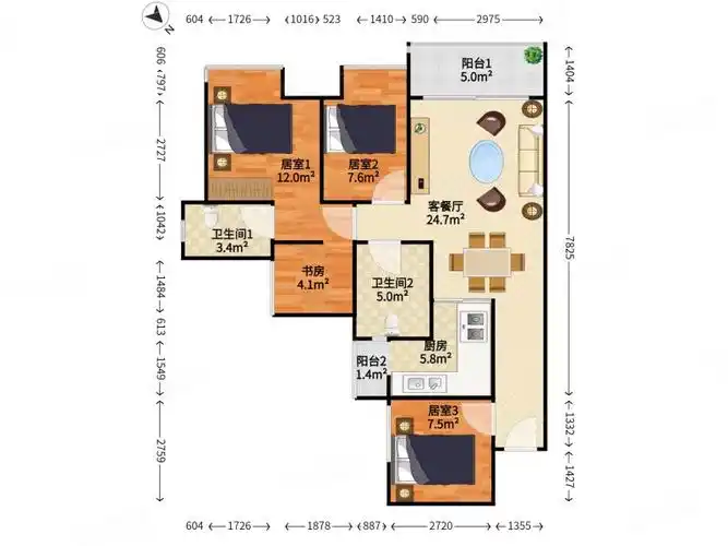 鸿荣源壹成中心花园8区 4室2厅 精装修自住,售价486万!