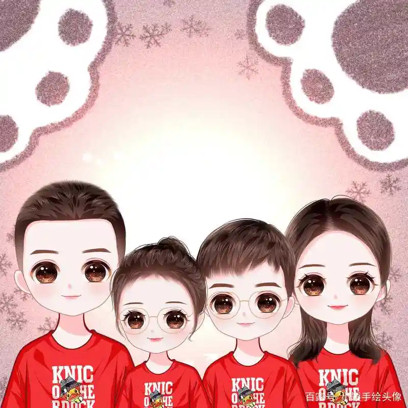 一家四口微信头像,温馨全家福,幸福如此简单