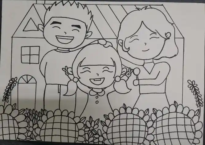 幼儿简单简笔画图我的家