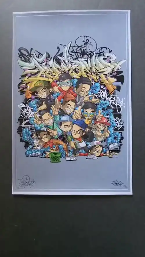 【街头涂鸦】好帅的hiphop人物插画