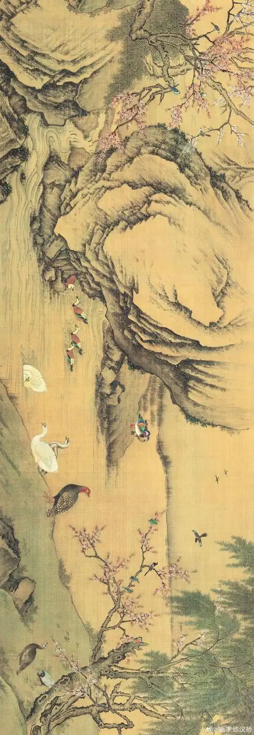 清代沈铨《百鸟朝凤》#遇见艺术##艺术