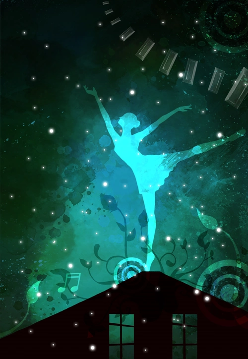 创意娱乐舞蹈剪影活动派对展板背景素材