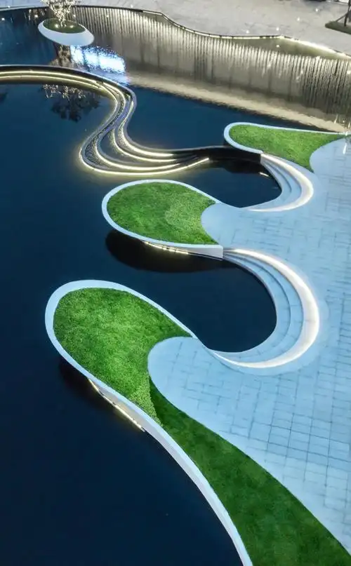 成都金科·博翠湾示范区/蓝海景观静水是最常见的水景形式,平静的水面