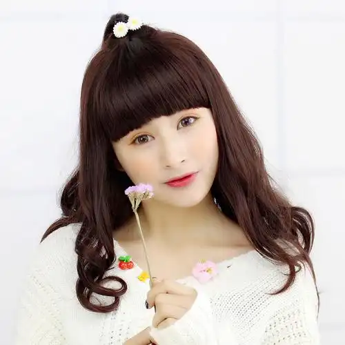 品牌相似同款3假发女长发自然全头套式齐肩梨花头卷发中长波浪卷短发