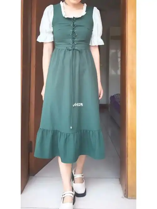 158小个子夏天也能穿的绿裙子!