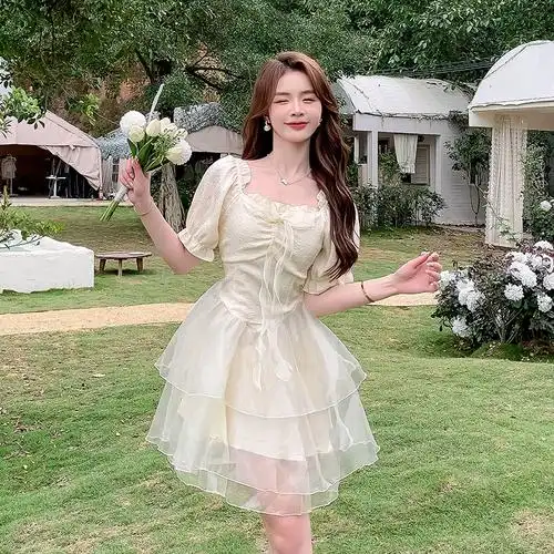 短款上市可爱结装公主裙蓬蓬裙淑女连衣裙饰甜美夏季实拍性感新款