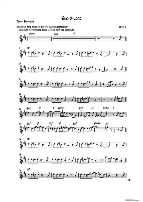 sax-o-loco(次中音萨克斯) 歌谱简谱网