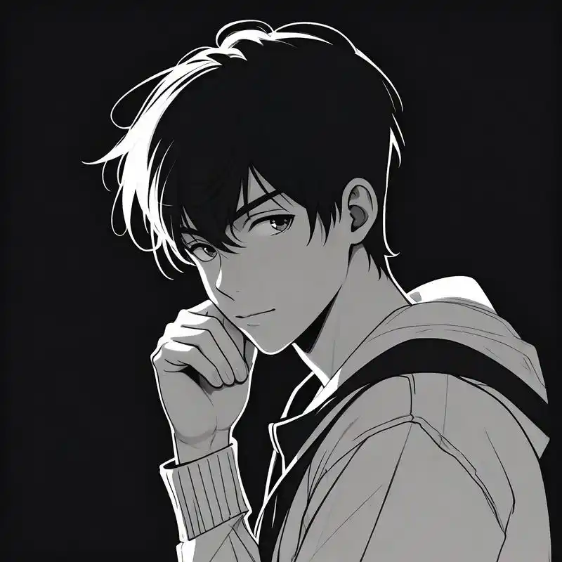 黑白素描男生头像,酷炫又神秘97 黑白素描风格的男生头像来啦!