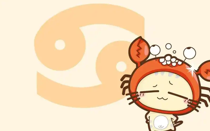 卡通明星的可爱巨蟹座插画