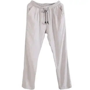 夏季男士亚麻裤宽松薄款加肥加大码棉麻休闲裤男裤子透气麻料长裤