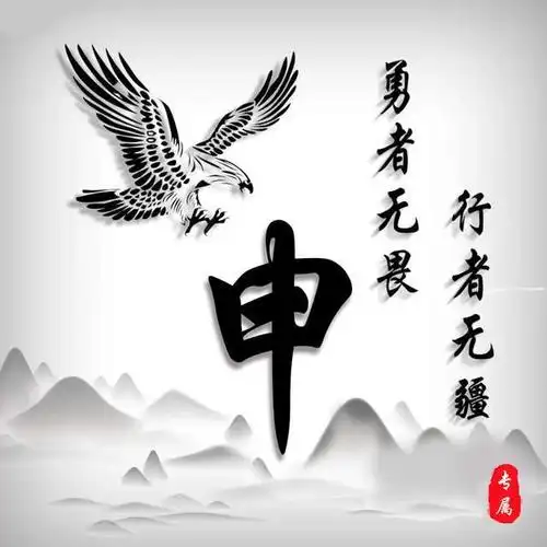 雄鹰展翅霸气头像,优雅水墨中国风,16张图16个姓氏