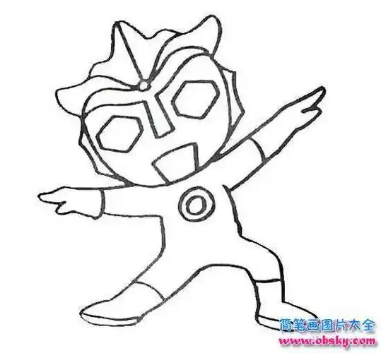 赛罗简笔画 赛罗简笔画帅气简单