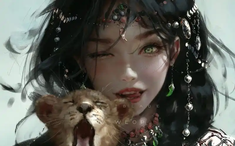 【wlop绘画过程】三连拍哦【鬼刀】【风玲】-枫子屿-默认收藏夹-哔哩