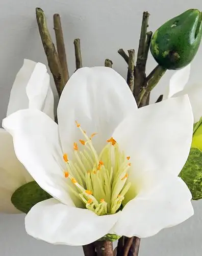 唯美清新大朵木棉花仿真花束-不含瓶