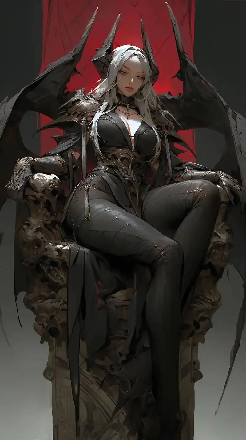 暗黑势力的代表——恶魔女王.#midjourney #二次元 - 抖音