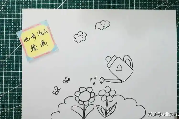 陪孩子一起来画春天浇花简笔画吧