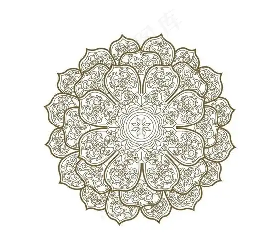 莲花荷花荷叶图腾纹样图片ai矢量模版下载