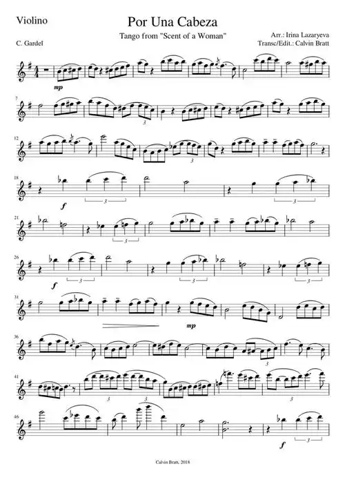 一步之遥只差一步porunacabeza小提琴谱