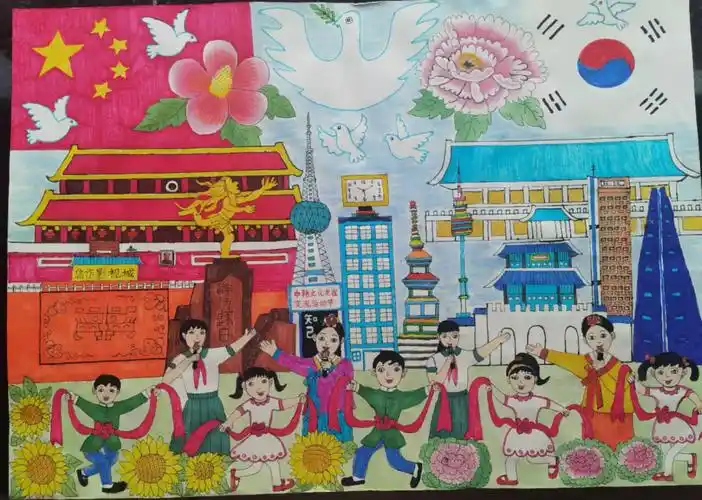 焦作市绘画作品在韩国庆尚北道中国友好城市绘画影像作品征集大赛中