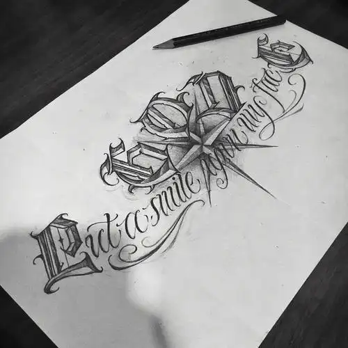 珠海  |  艺术工作者 god put a smile upon my face 原创花体字手稿