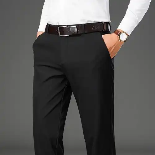 蒙洛里克休闲裤男秋季商务西裤宽松直筒弹力裤子男春秋季621h