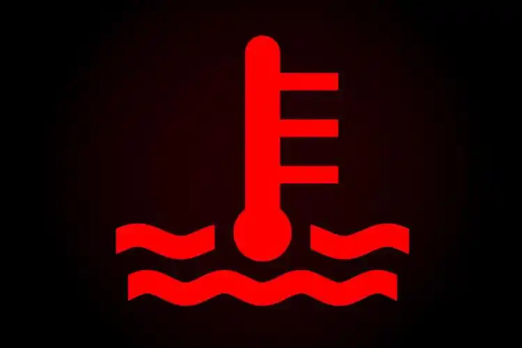 这个指示灯表示汽车引擎已经出现过热的状态,可能冷却系统出现故障了.