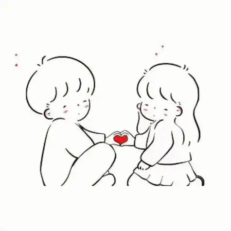 可爱情侣头像一左一右简笔 情侣头像图片大全 -【爱个性】