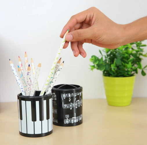 创意产品浪漫旋律音符笔筒台湾音乐文具音乐礼品塑料笔筒创意笔筒