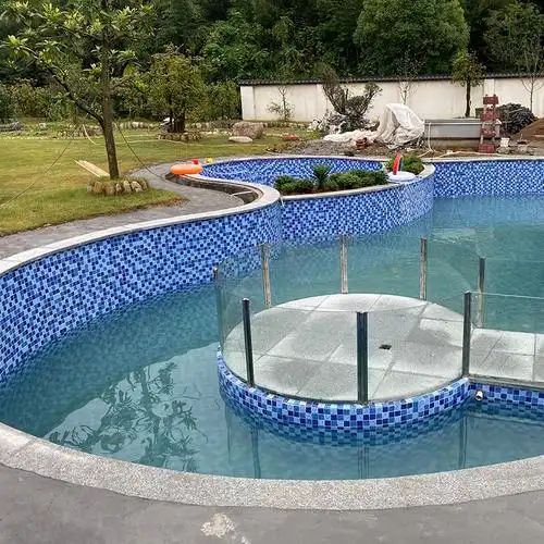 定制定制佛山陶瓷玻璃游泳池马赛克瓷砖户外水池鱼池室外蓝色墙地面