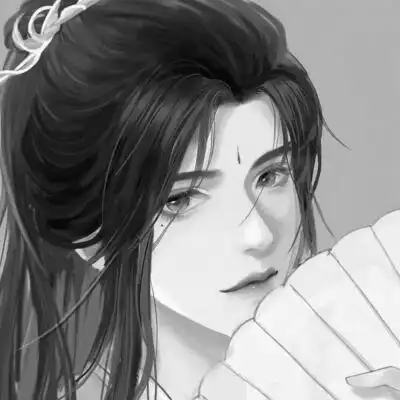 漫画古风男生头像黑白高清图片