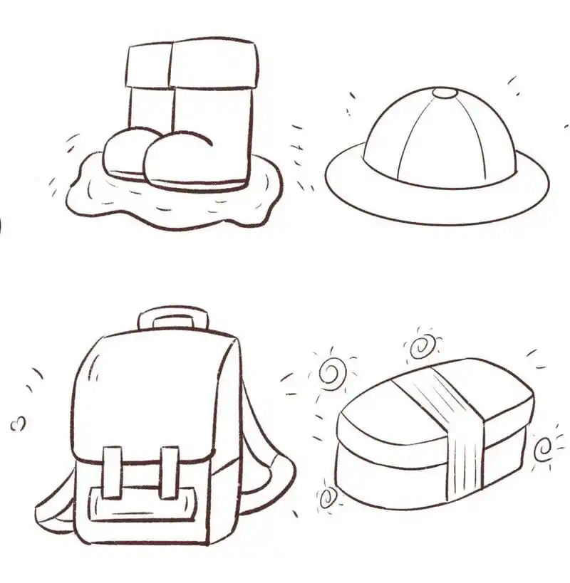 简笔画|生活用品简笔画 这期是应粉丝要求画的哟,有雨衣,雨鞋,帽子