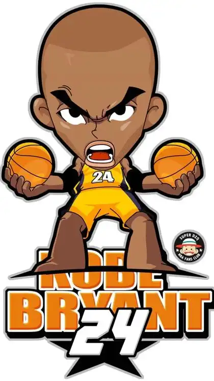 科比·布莱恩特q版插画手机壁纸